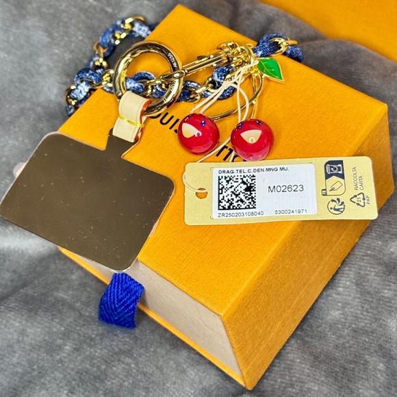 Louis Vuitton x Murakami Denim Cherry Phone Holder - Picture 5 of 11